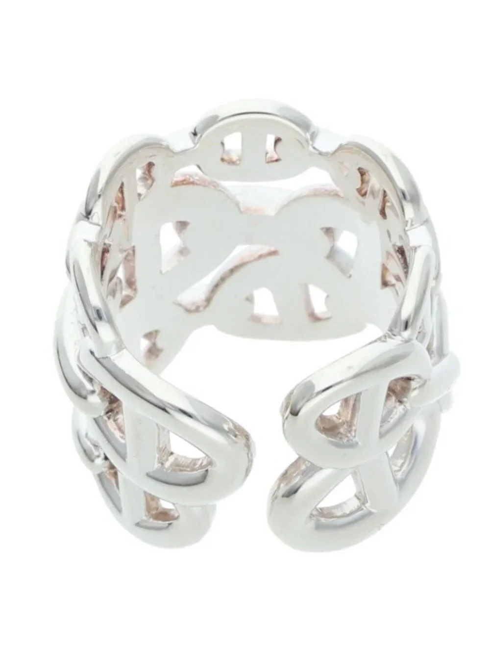 Hermes Chaine D'ancre Enchainee GM Silver Ring